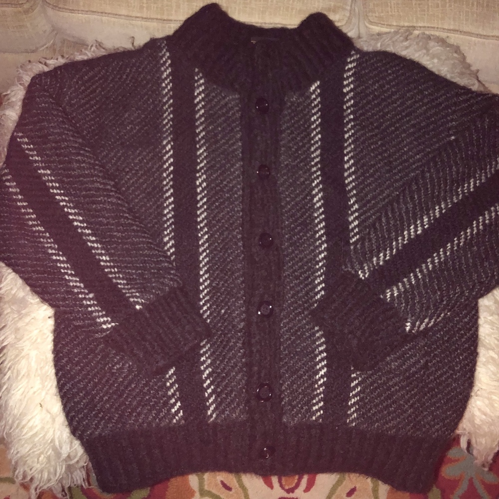 TAPESTRIES IRELAND woven lined wool cardigan jkt